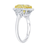 Costco radiant cut fancy yellow diamond halo ring 5.68ctw - British product