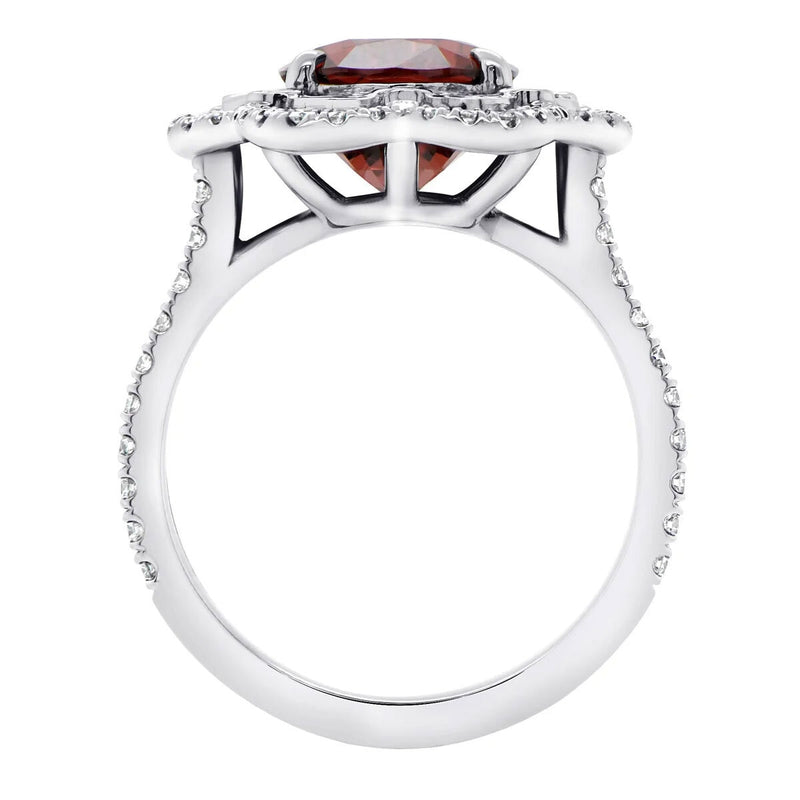 Costco platinum ring with oval spinel and diamond halo - British product