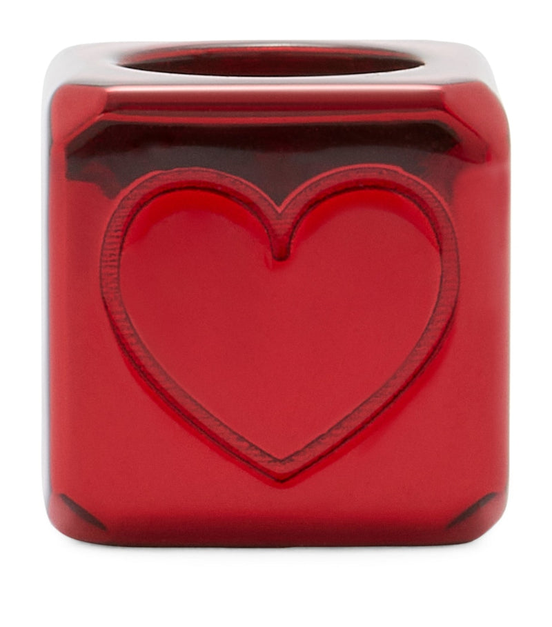 LOEWE Heart Dice Bag Charm brass accessory, imported from the UK
