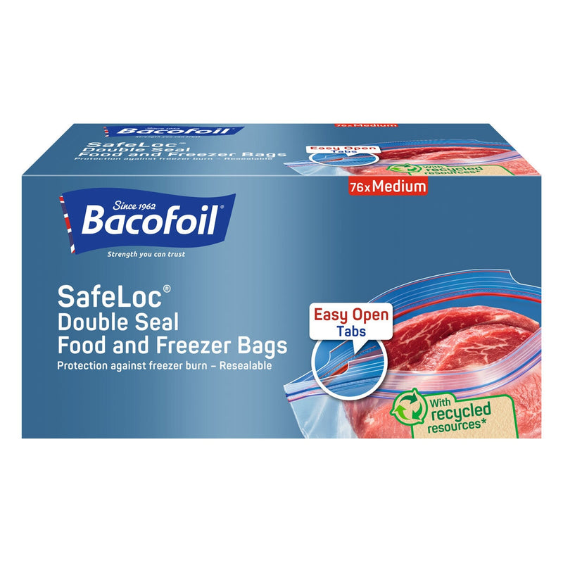 Bacofoil food and freezer bags medium 152 pack - British product