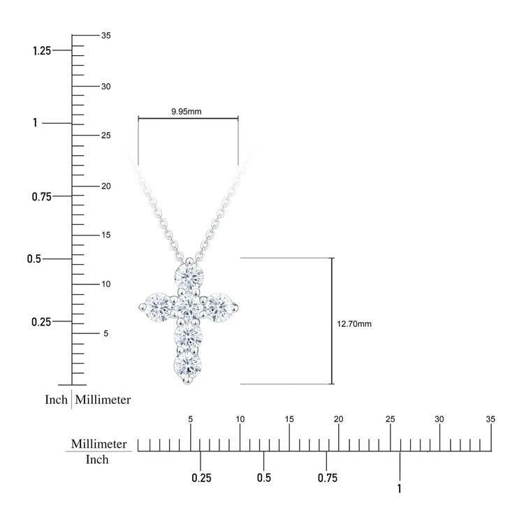 Costco 0.50ctw diamond cross pendant in 14ct white gold - British product