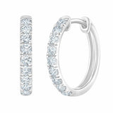 Diamond hoop earrings round brilliant cut 0.50ctw 14ct white gold - British product