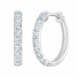 Diamond hoop earrings round brilliant cut 0.50ctw 14ct white gold - British product
