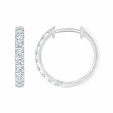 Diamond hoop earrings round brilliant cut 0.50ctw 14ct white gold - British product
