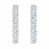 Diamond hoop earrings round brilliant cut 0.50ctw 14ct white gold - British product
