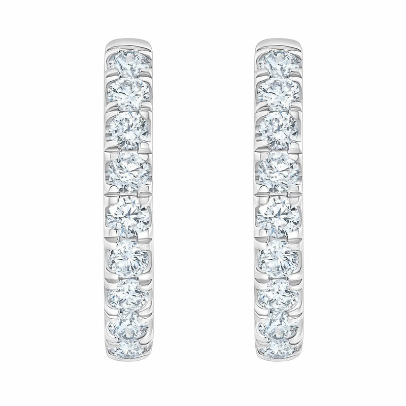 Diamond hoop earrings round brilliant cut 0.50ctw 14ct white gold - British product