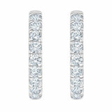 Diamond hoop earrings round brilliant cut 0.50ctw 14ct white gold - British product