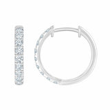 Diamond hoop earrings round brilliant cut 0.50ctw 14ct white gold - British product