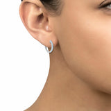 Diamond hoop earrings round brilliant cut 0.50ctw 14ct white gold - British product