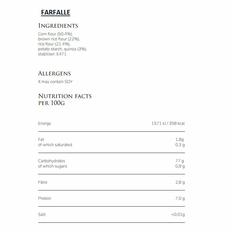 Garofalo Gluten Free Pasta Variety Pack 6 x 400g, UK version