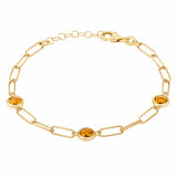 Costco UK Round Cut Citrine Paperclip Bracelet 14ct Yellow Gold- Buy online at McGrocer