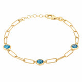 Costco UK Round Cut Topaz Paperclip Bracelet 14ct Yellow Gold- Buy online at McGrocer