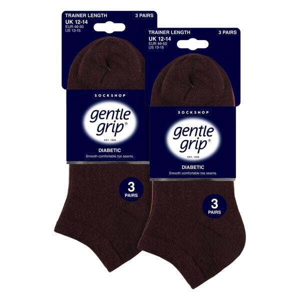 Gentle Grip trainer socks 6 pack cotton rich, imported from the UK