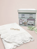 Babyblooms personalised knitted baby blanket - British product
