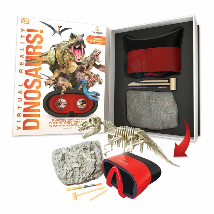 DK VR dinosaur set with goggles and fossil dig, imported from the UK