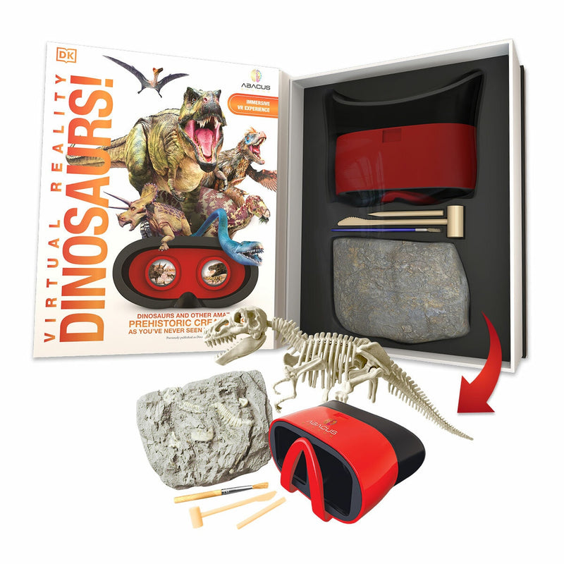 DK VR dinosaur set with goggles and fossil dig, imported from the UK