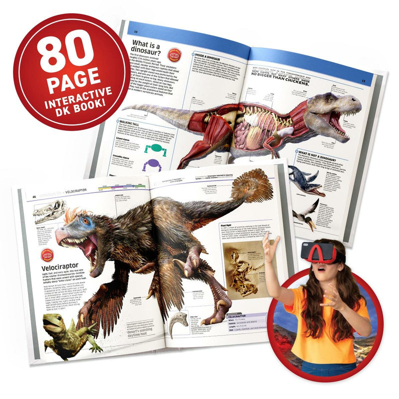 DK VR dinosaur set with goggles and fossil dig, imported from the UK