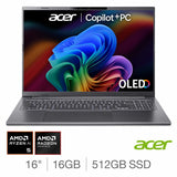 Costco UK Acer Aspire 16 AI Copilot+ PC AMD Ryzen AI 5 16GB RAM 512GB SSD 16 Inch OLED Laptop- Buy online at McGrocer