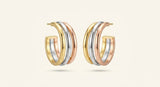 Cartier Trinity earrings in white yellow and rose gold, UK version