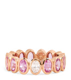 SHAY rose gold eternity ring with pink sapphires and diamond (British brand)