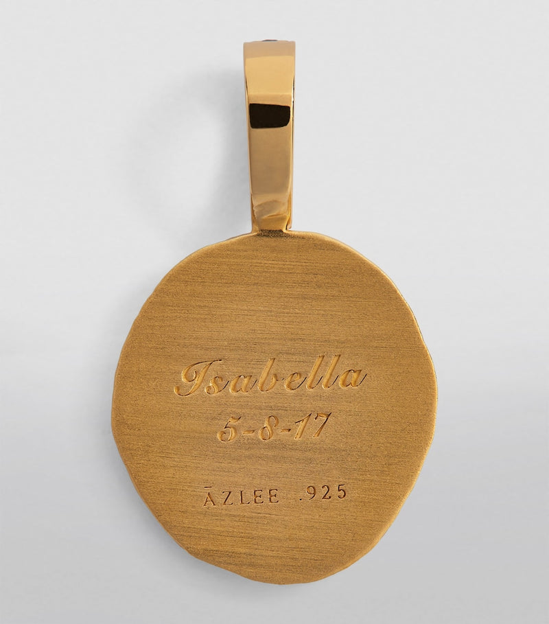 Azlee yellow gold diamond fingerprint charm, UK version