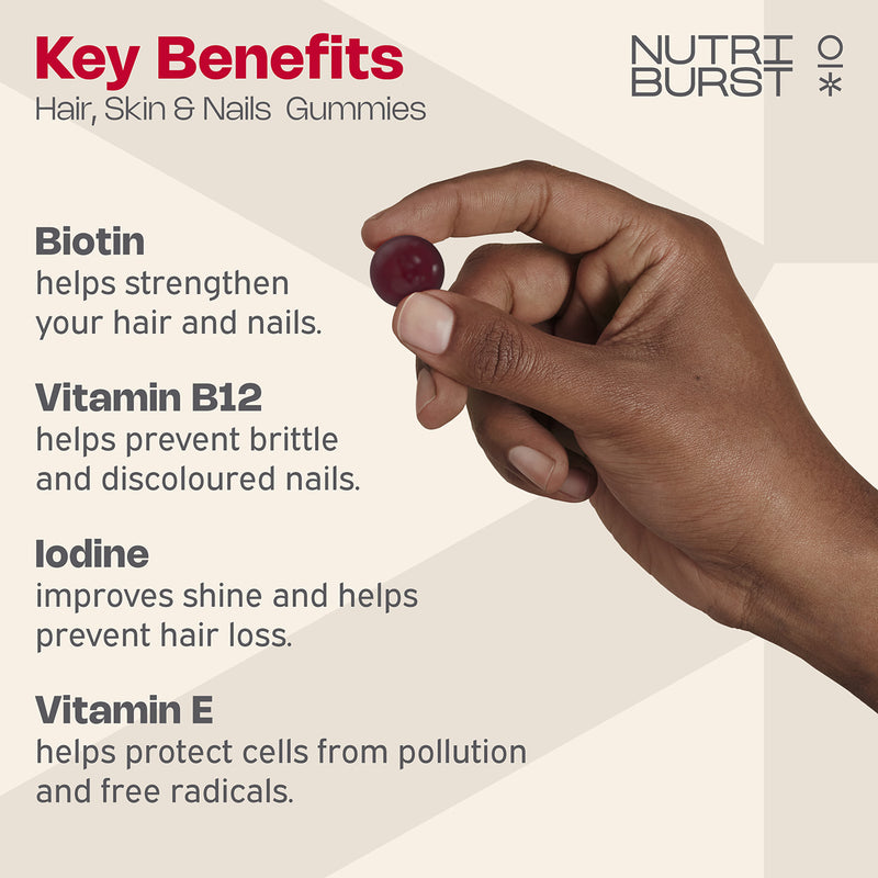 Nutriburst Hair Skin Nails gummies 60 count (British brand)