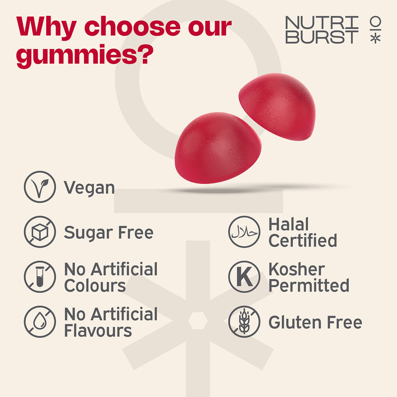 Nutriburst Hair Skin Nails gummies 60 count (British brand)