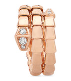 Bvlgari Serpenti Viper ring in rose gold with pavé diamonds (British brand)