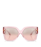 Versace blush pink crystal-embellished rectangle sunglasses, UK version
