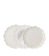 Harrods Set of 12 Porcelain Plates with Scalloped Edge and Embossed Design- Buy online at McGrocer