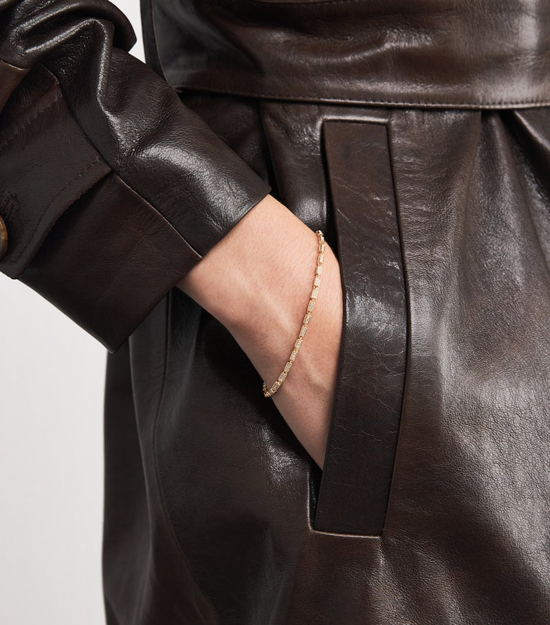 Suzanne Kalan rose gold diamond block chain bracelet - British product