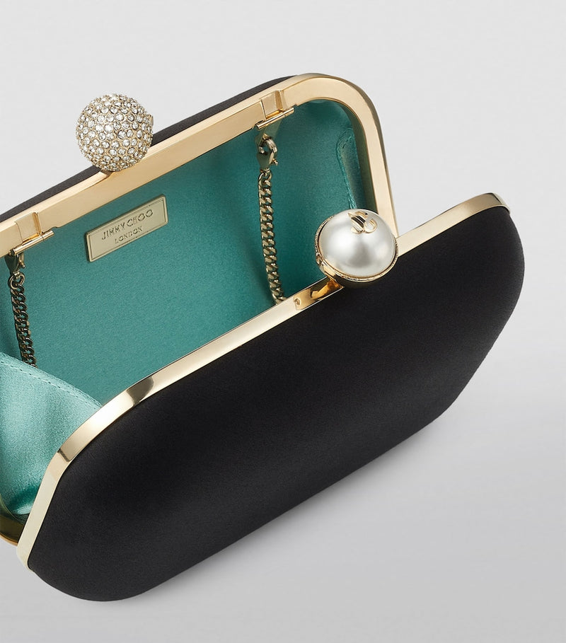 Jimmy Choo Cloud clutch bag with crystal dome clasp, imported from the UK