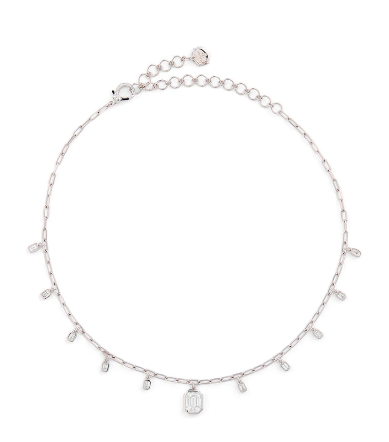 SHAY white gold diamond illusion necklace - British product