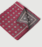 Brunello Cucinelli silk medallion pocket square, imported from the UK