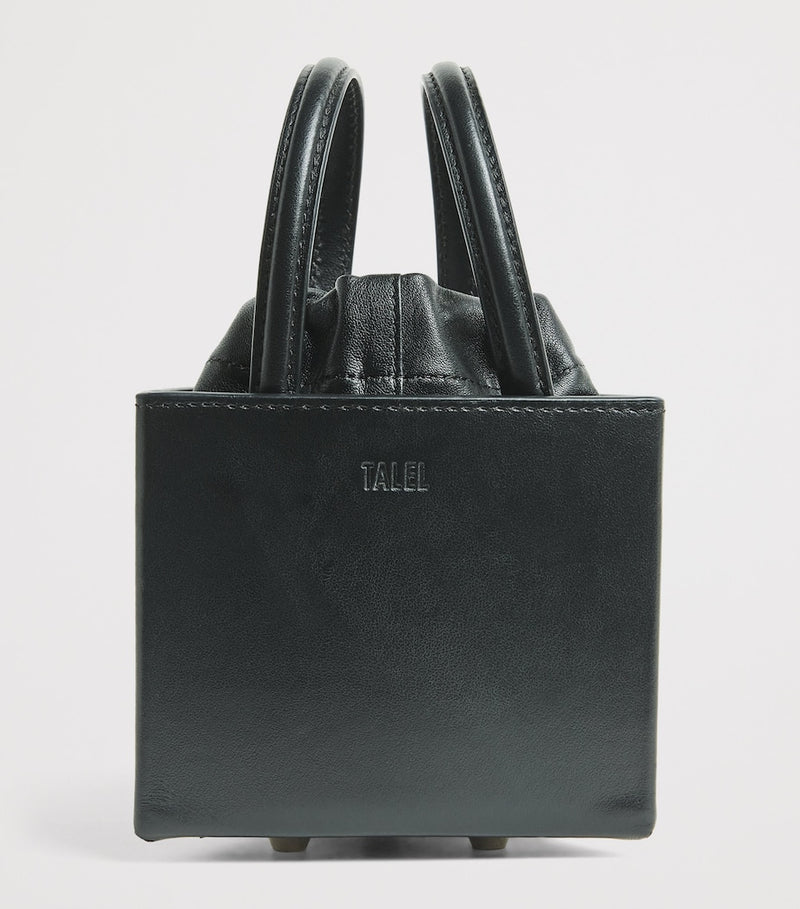 Talel leather triangle top-handle bag - British product