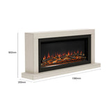 Flare Elyce Grande wall mounted electric fireplace cream 2kW (British brand)