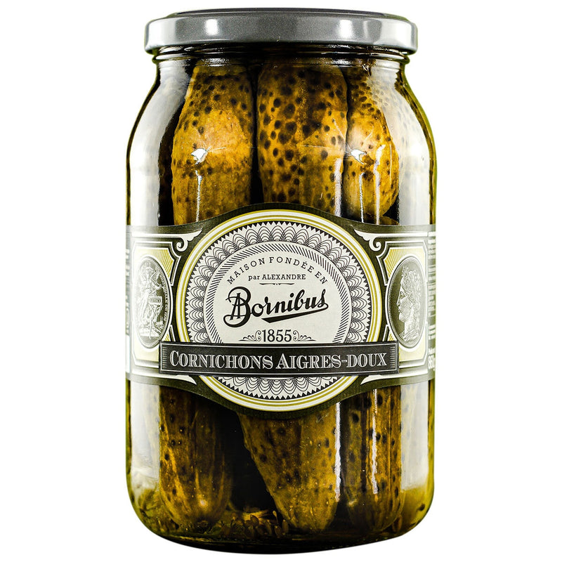 Bornibus sweet and sour gherkins 900g jar, UK version