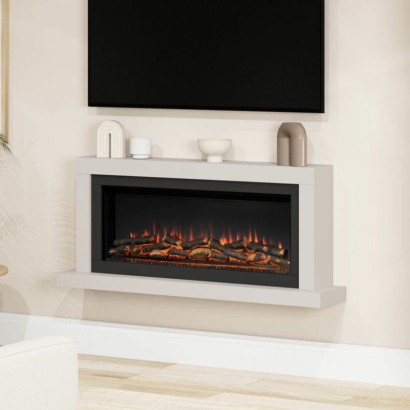 Flare Elyce Grande wall mounted electric fireplace cream 2kW (British brand)