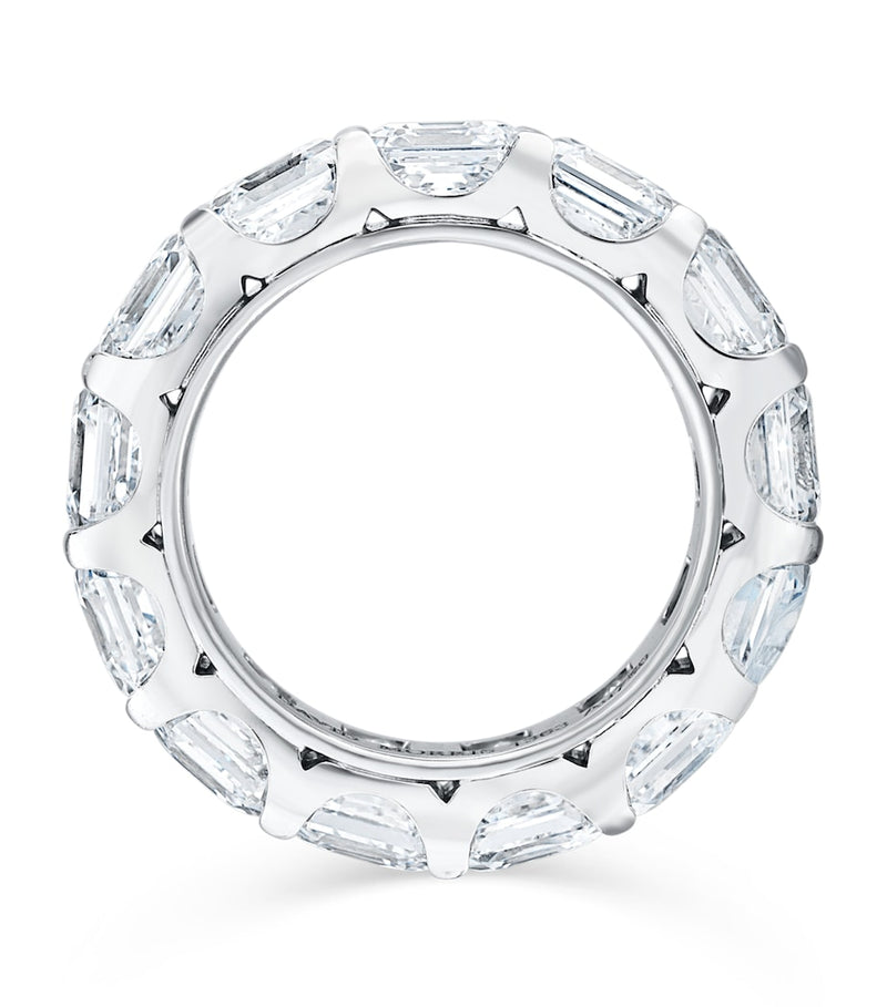David Morris square emerald-cut diamond eternity ring, imported from the UK
