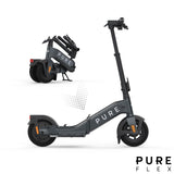 Pure Flex folding electric scooter in Platinum Silver - British product