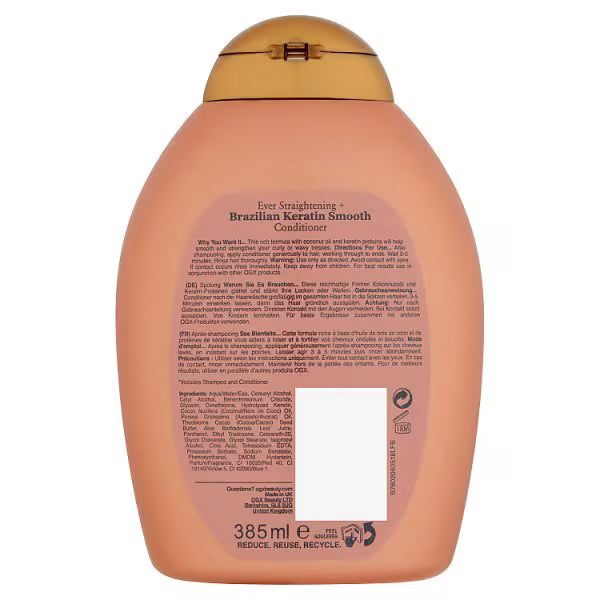 OGX Brazilian Keratin Therapy conditioner 385ml, imported from the UK