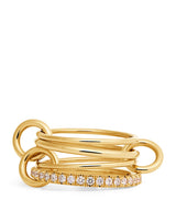 Harrods Spinelli Kilcollin Yellow Gold and Diamond Pisces Ring Size 7- Buy online at McGrocer