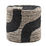 Gallery Bergen mono graphic drum pouffe 50x45cm - British product