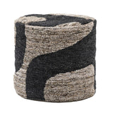Gallery Bergen mono graphic drum pouffe 50x45cm - British product