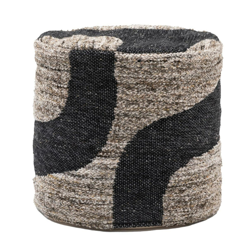 Gallery Bergen mono graphic drum pouffe 50x45cm - British product