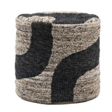 Gallery Bergen mono graphic drum pouffe 50x45cm - British product