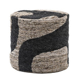 Gallery Bergen mono graphic drum pouffe 50x45cm - British product