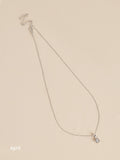 Sterling silver hexagon birthstone necklace (British brand)