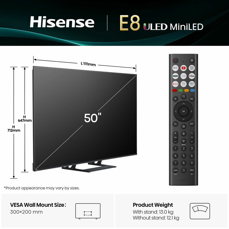 Hisense Mini LED Smart TV 50 inch, imported from the UK