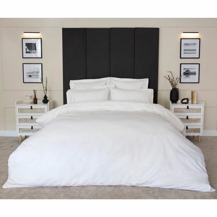 Belledorm 1200 thread count cotton bedding bundle white double, UK version